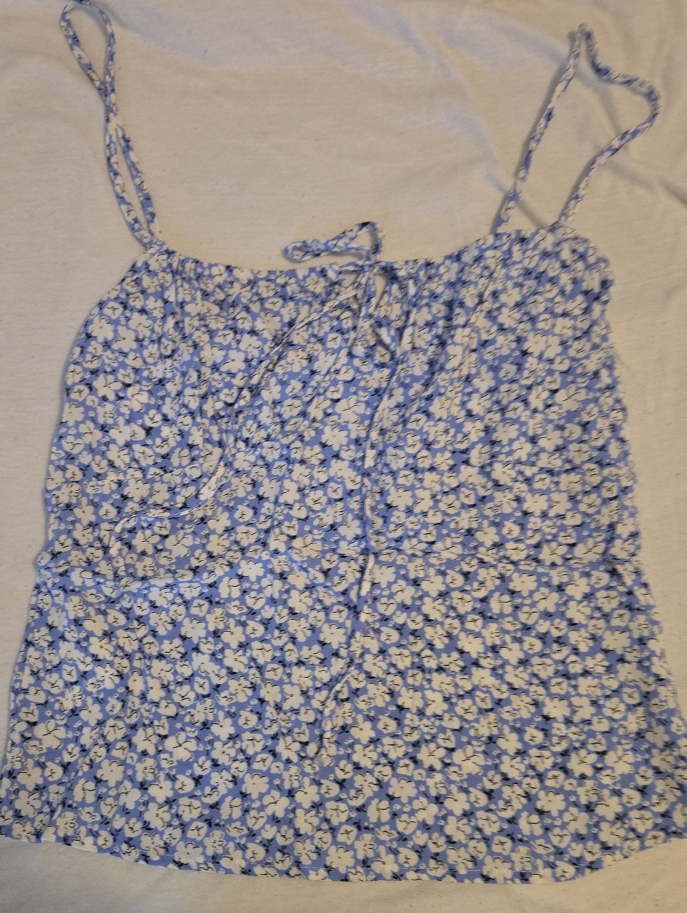 Women's Blue Floral Spaghetti Strap Top